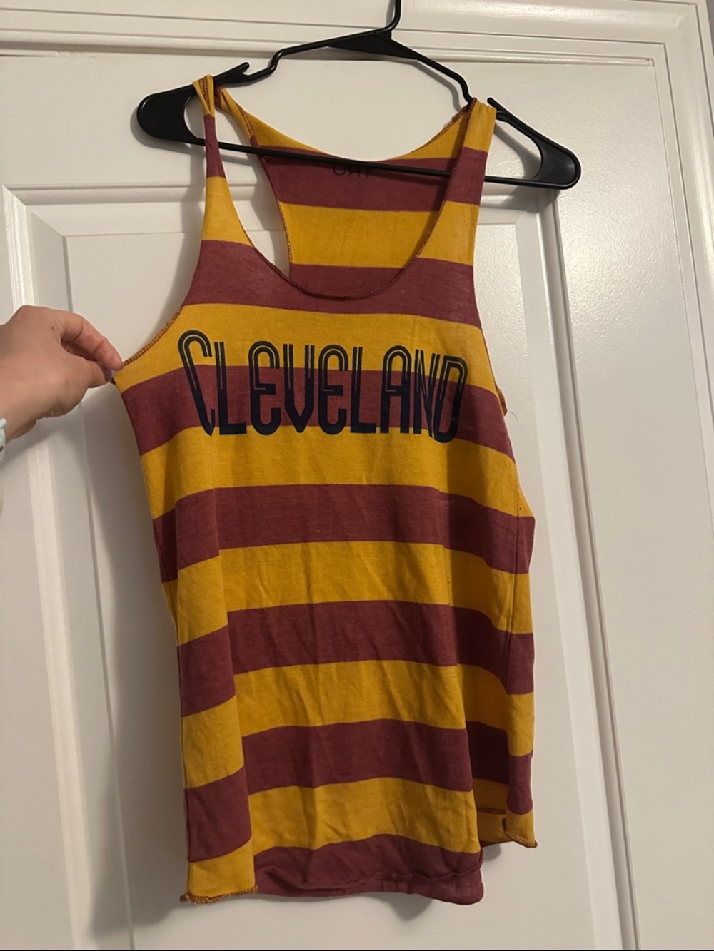 Cleveland Striped Tank Top - Gold & Burgundy